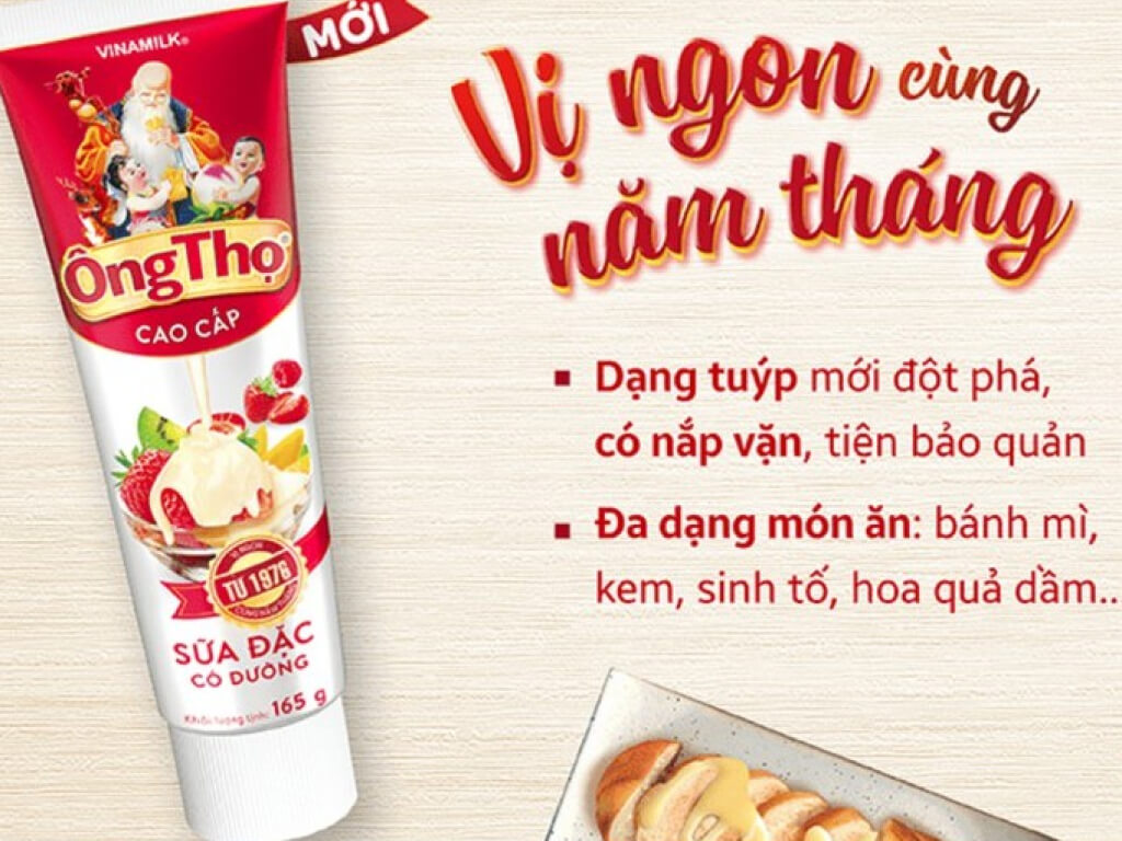 COMBO 2 TUÝP SỮA ĐẶC ÔNG THỌ ĐỎ 165GX4
