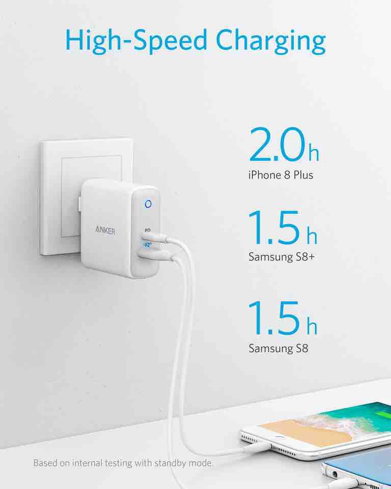 Củ Sạc Anker PowerPort Pd+2, Usb-c PD, PowerIQ2.0 33w - A2626