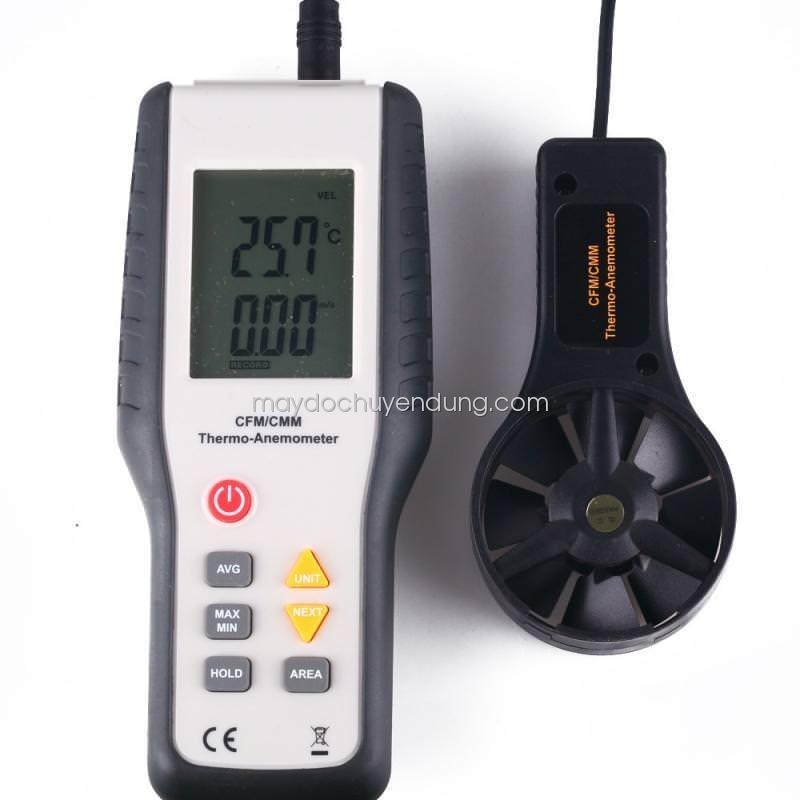 Máy đo tốc độ lưu lượng gió CFM / CMM  THB HT-9819 (Trắng phối đen)