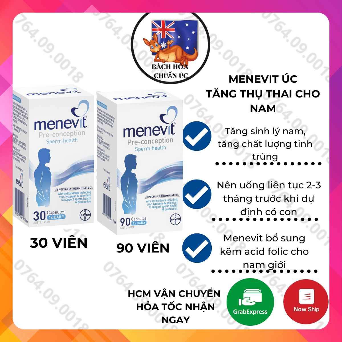 [Hàng chuẩn Úc] Combo Thụ Thai 3 món TĂNG THỤ THAI BỔ TRỨNG SĂN CỌP CON (Menevit + Hàu Oyster Plus + Blackmores Conceive Well Gold)