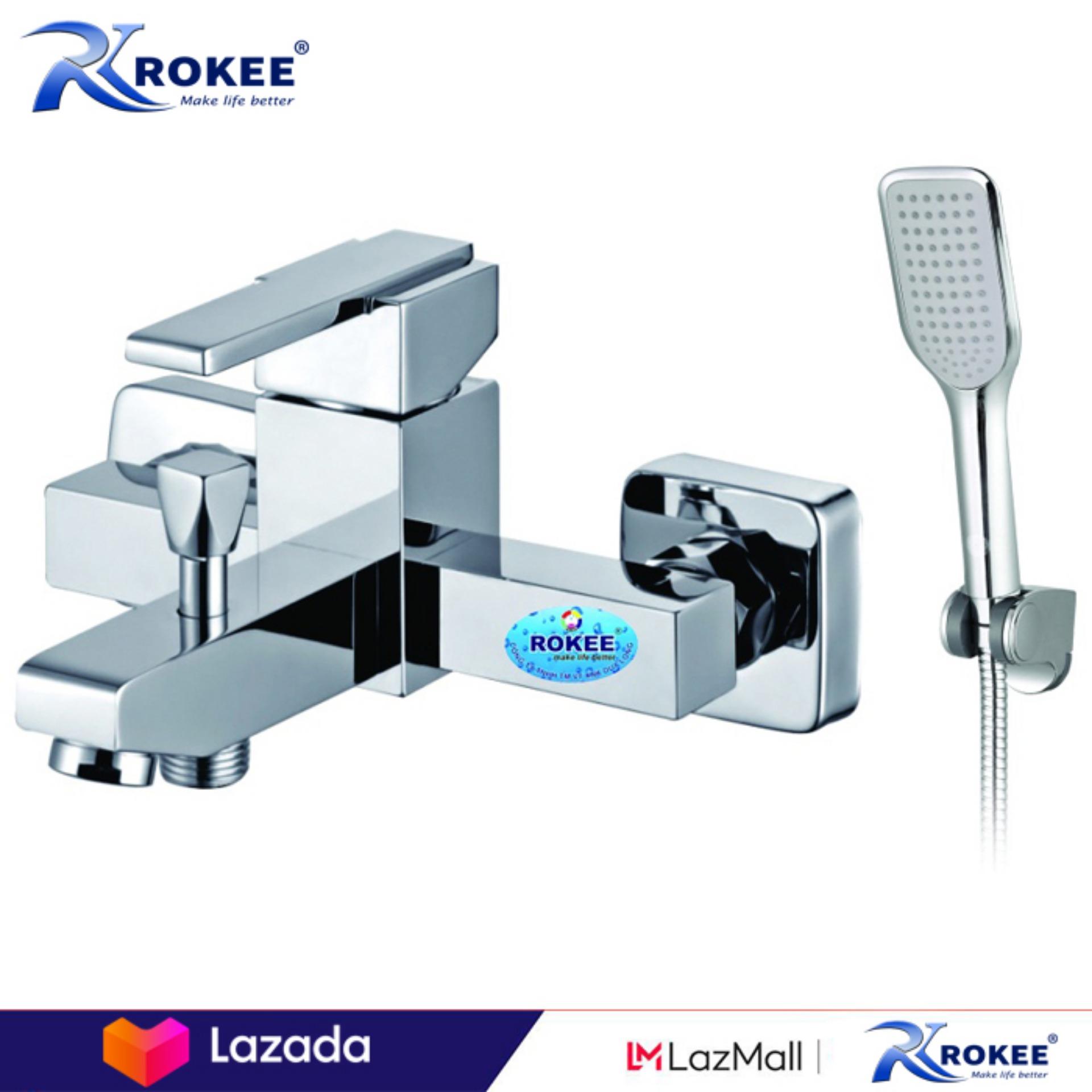 Bộ củ sen tắm nóng lạnh vuông rokee dl418