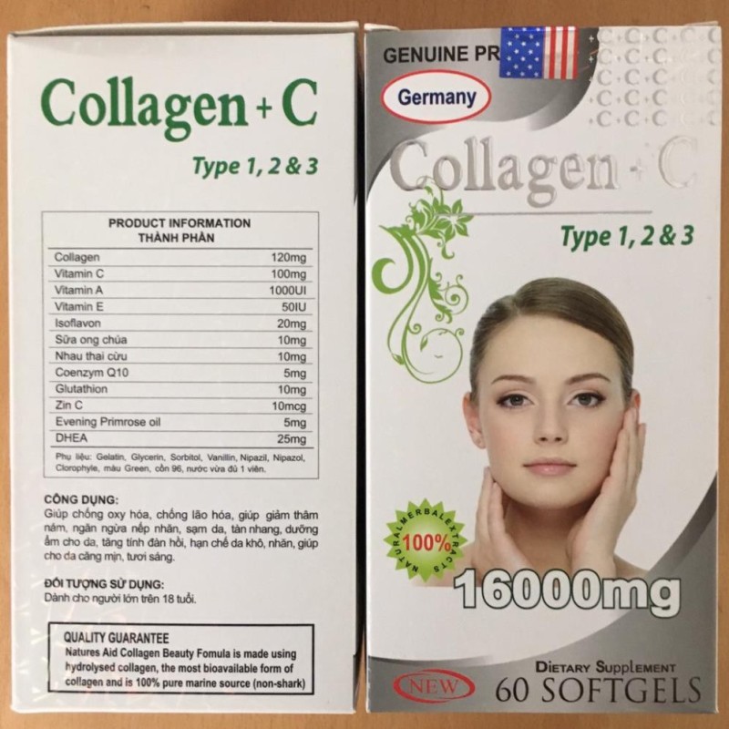 [HCM]Collagen C 16000mg đẹp da sáng da mờ thâm chống lão hóa hộp 60 viên sản phẩm đa dạng chất lượng tốt đảm bảo an toàn sức khỏe người sử dụng nhập khẩu