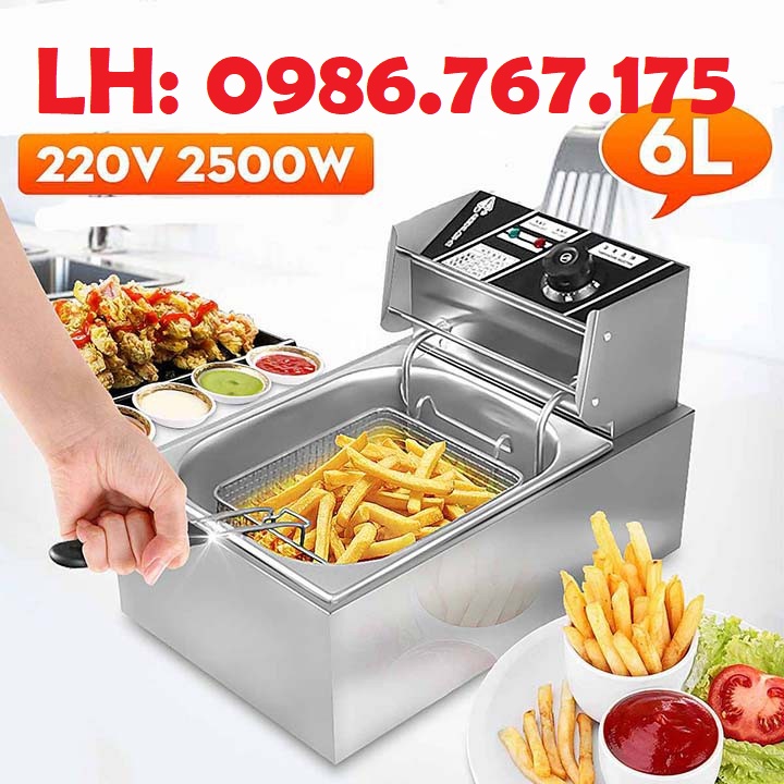 Nồi chiên điện, Nồi chiên nhúng dầu, Bếp chiên thực phẩm, chiên gà, khoai tây, ... điều chỉnh nhiệt độ