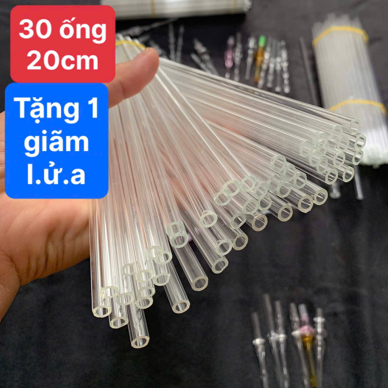 Ống thủy tinh 3O ốngtặng1giảm.lửa