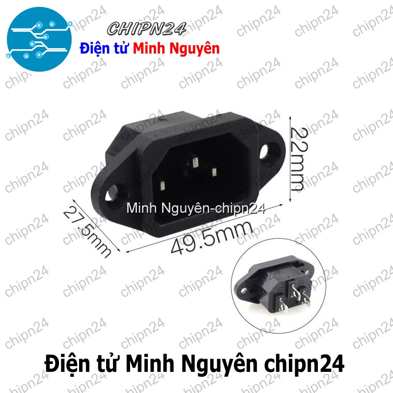 [1 cái] (Q27) Jack nguồn AC-04 3 chân 10A 250V - HH005364