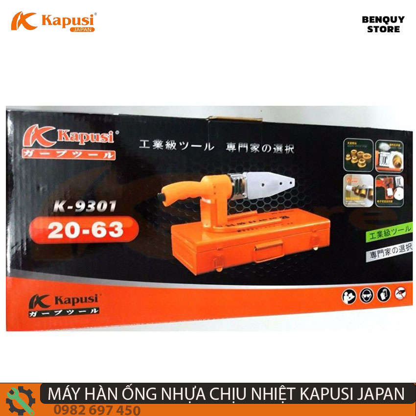 Máy hàn ống nhựa chịu nhiệt cao ppr pe ppc kapusi japan phi 20 - 63mm , máy hàn ống nước tiêu chuẩn nhật bản.