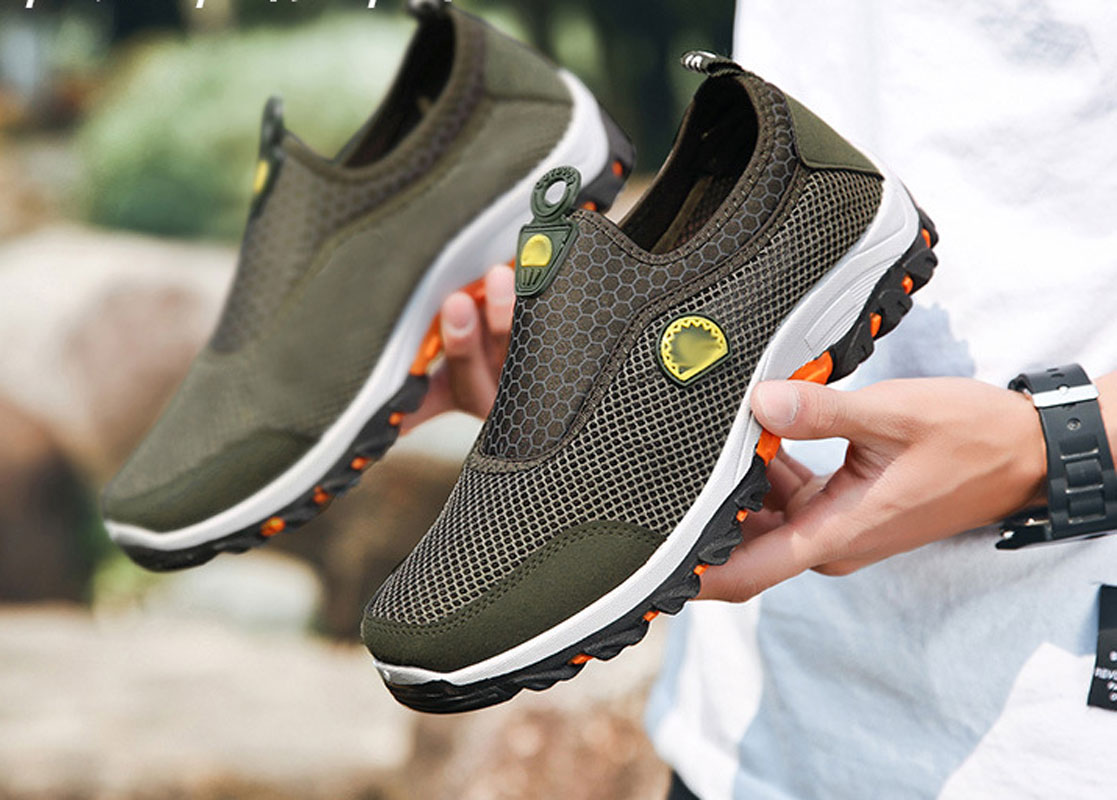 Giày lười vải nam, giày lười dáng thể thao, vải lưới thoáng mát, đế cao su nguyên khối êm, bền, ma sát cao, giày lười mùa hè G146