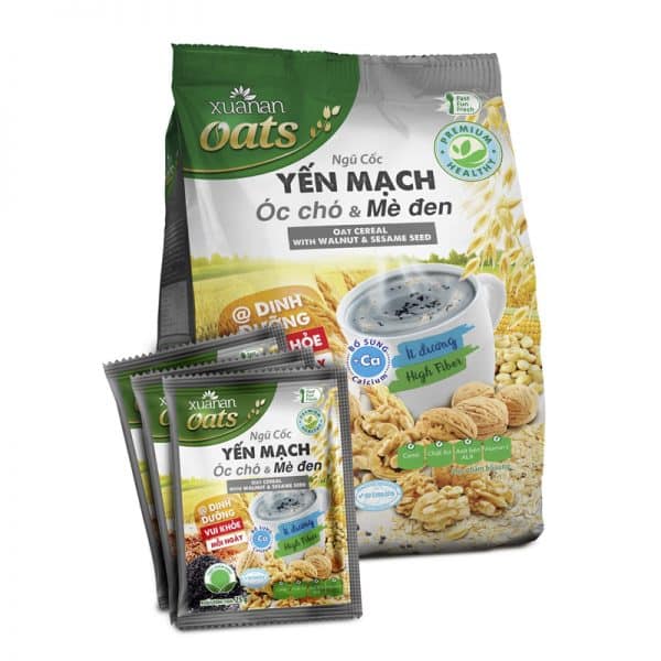 Ngũ cốc yến mạch óc chó & mè đen 400 gram ( Tặng KM)