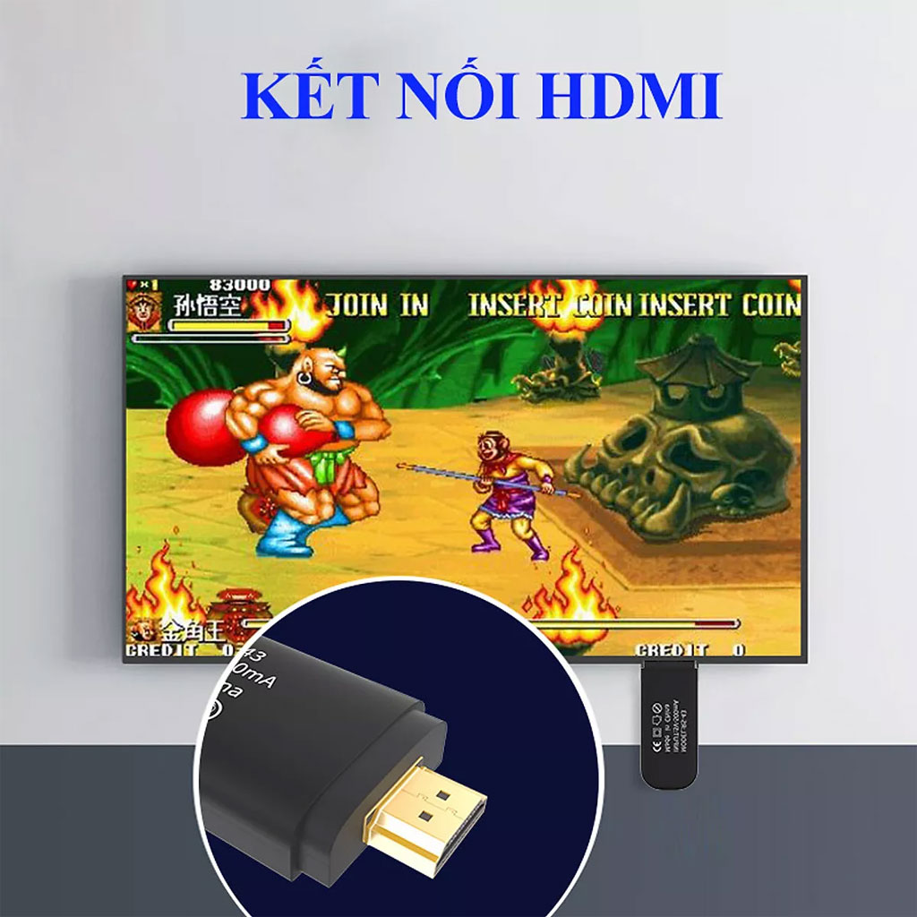 Máy chơi game cầm tay 4 nút HDMI - Tùy chọn tay cầm kèm theo, 821 Trò Chơi Thần Thánh, Kết Nối Tivi Hỗ Trợ Cho 2 Người Chơi, Phù Hợp Cho Trẻ Em, Thiết Kế Nhỏ Gọn Tiện Lợi || Máy Chơi Gamer Mini