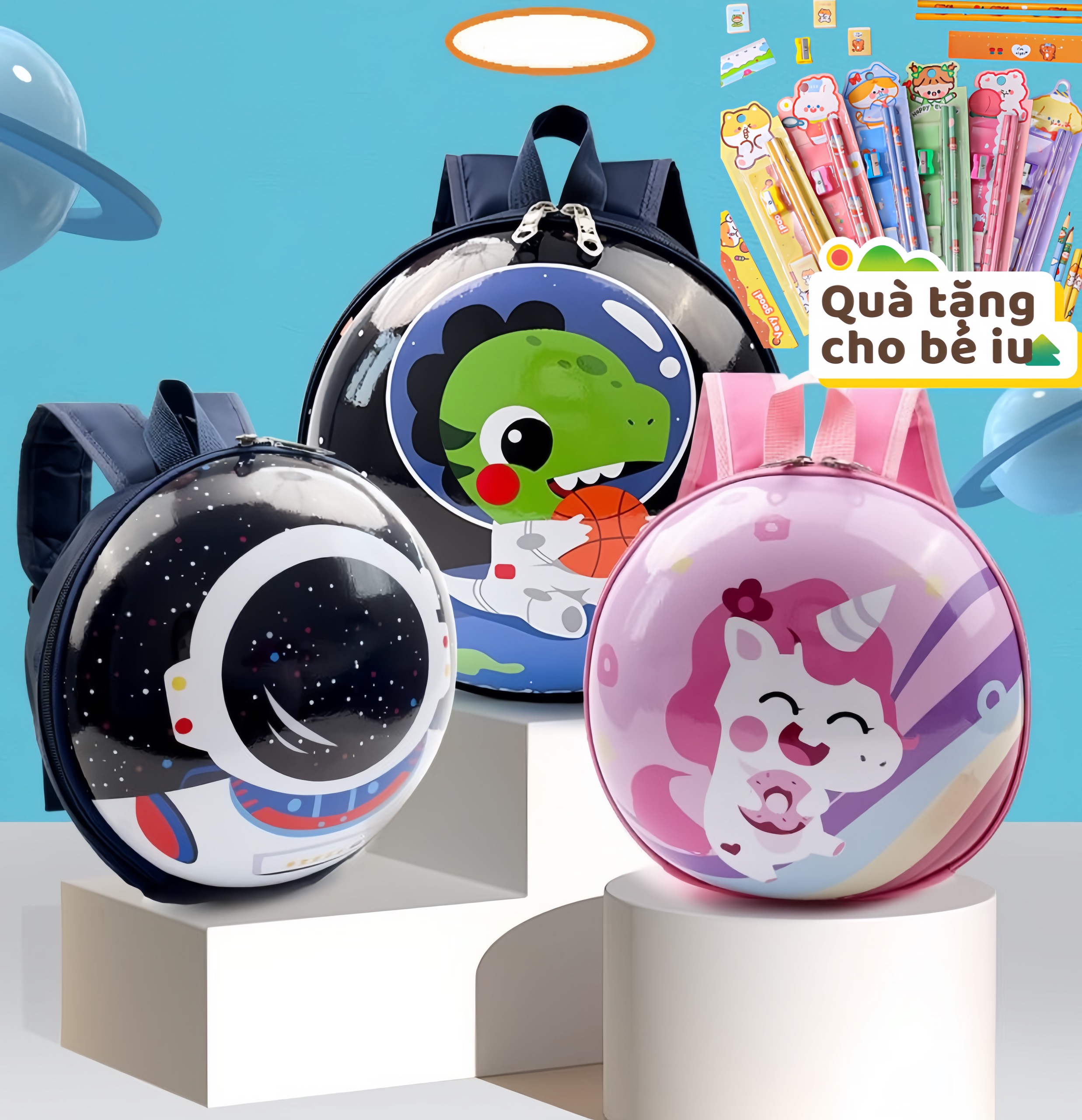 [ Siêu rẻ ] Balo Mầm Non - Balo Mẫu giáo Siêu Nhẹ cho bé - Balo Trứng Hình Tròn nhiều mẫu cho bé trai bé gái giá tốt