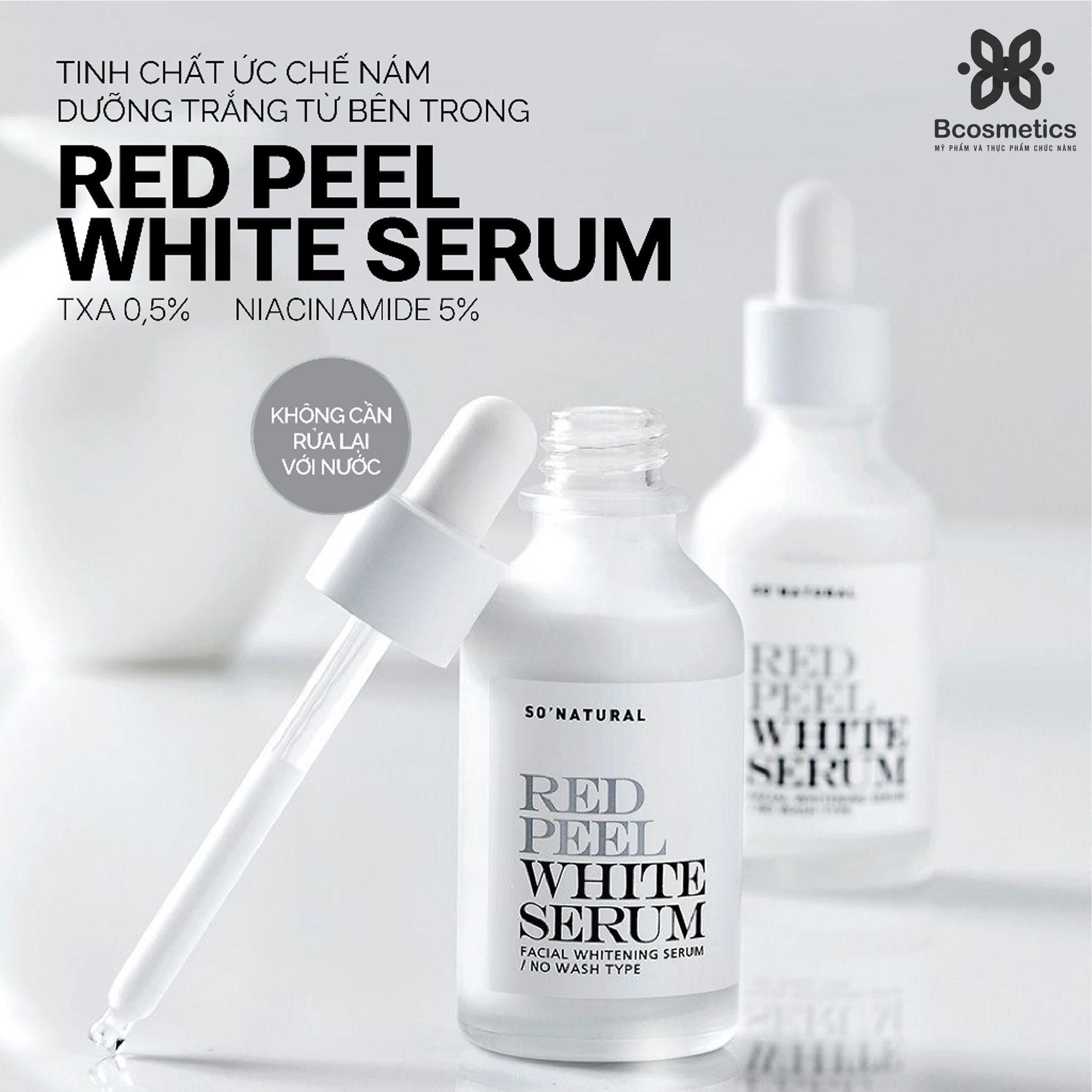 Serum red peel da So Natural tái tạo da, mờ thâm làm da trắng sáng tingle/white 11ml