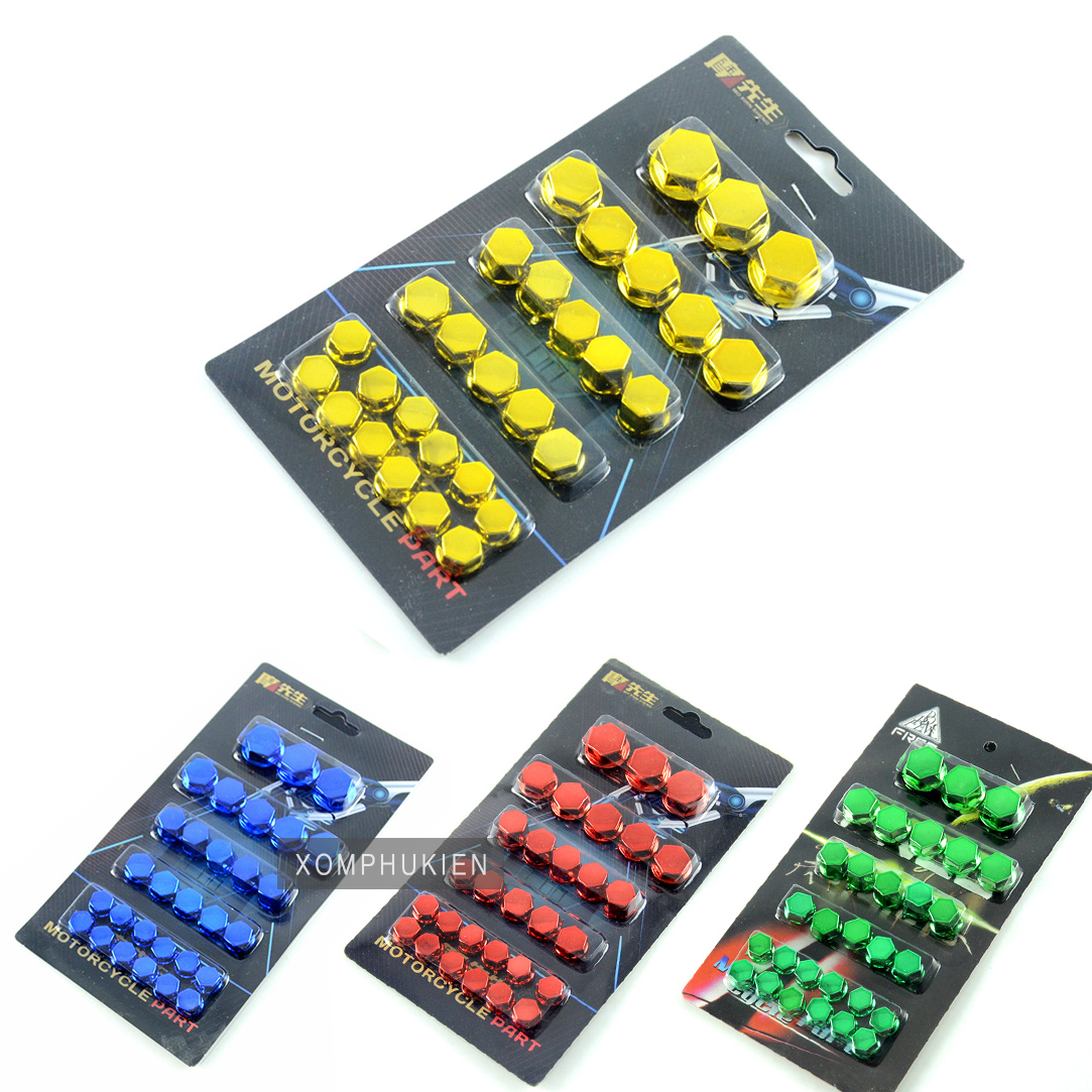 [HCM]Chụp Ốc Màu Trang Trí Xe Máy [ 1 Bộ 30 cái ]