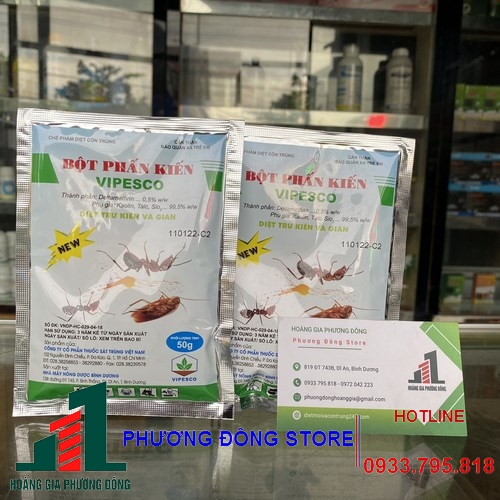 Phấn kiến bột - bột phấn kiến vipesco diệt côn trùng (Gói 50g)