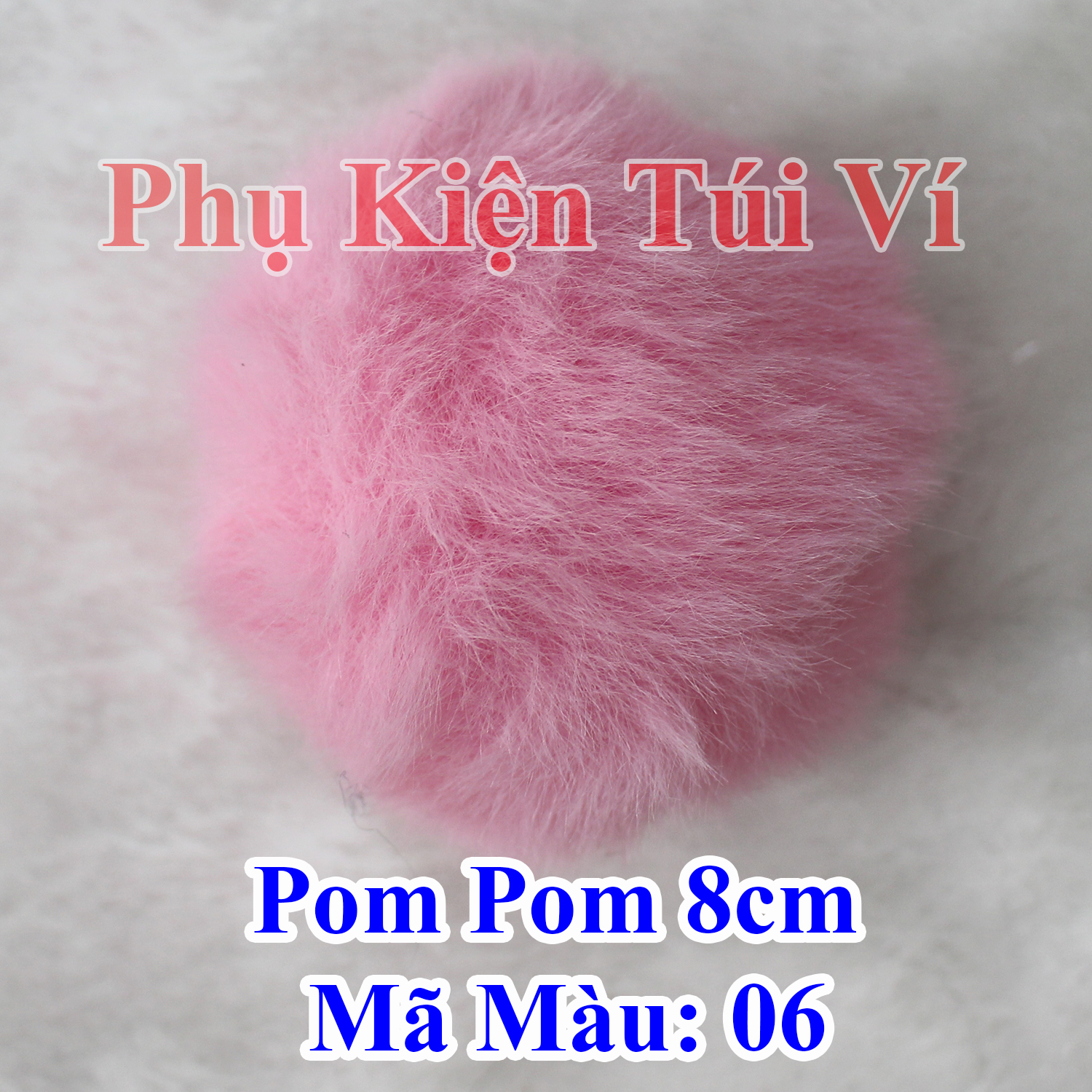 Pom pom trơn 8cm làm đồ handmade