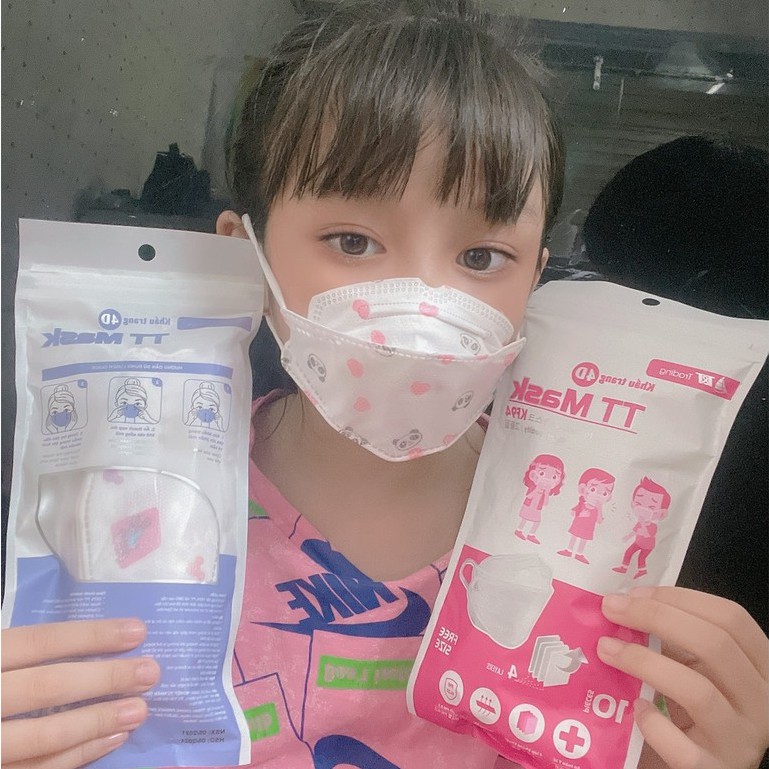 (Giao Được HCM ) Túi 10 chiếc khẩu trang 4D mask KF94 trẻ em (1-5 tuổi)