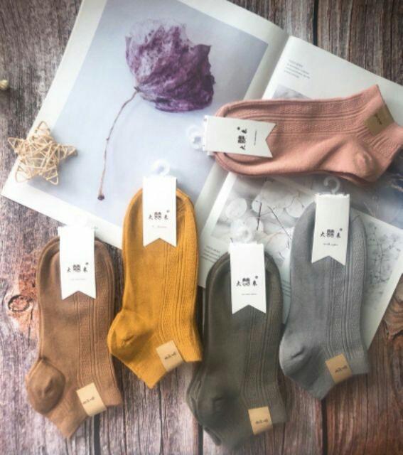 Tất len nữ- set 10 đôi tất len tăm cổ ngắn mềm mịn