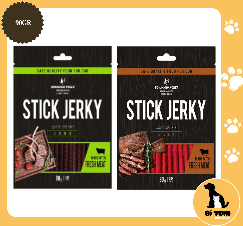 SACK THỊT QUE CHO CHÓ  BOWWOW STICK JERKY - 90GR