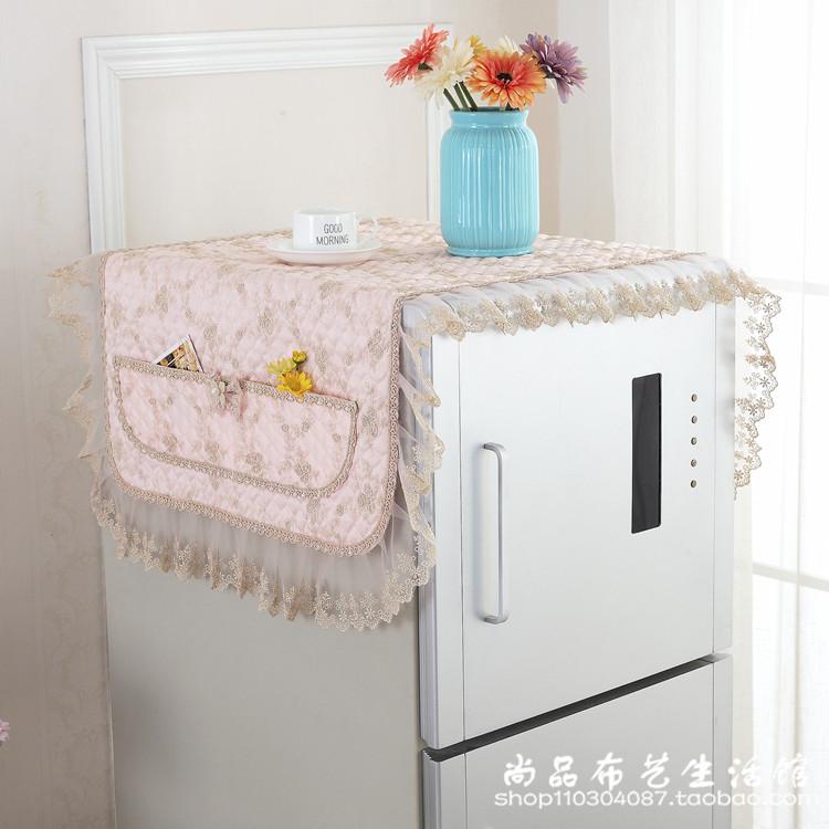 Hiện Đại Giản Lược Kiểu Hàn Ren Vải Nghệ Thuật Đồ Gia Dụng Cửa Hai Cánh Haier Tủ Lạnh Khăn Phủ Bọc Chống Bụi Kiểu Hàn Quốc Cửa Đơn