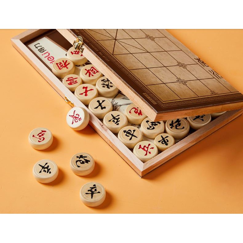 Cờ tướng gỗ cao cấp có bàn gỗ 40x40 cm
