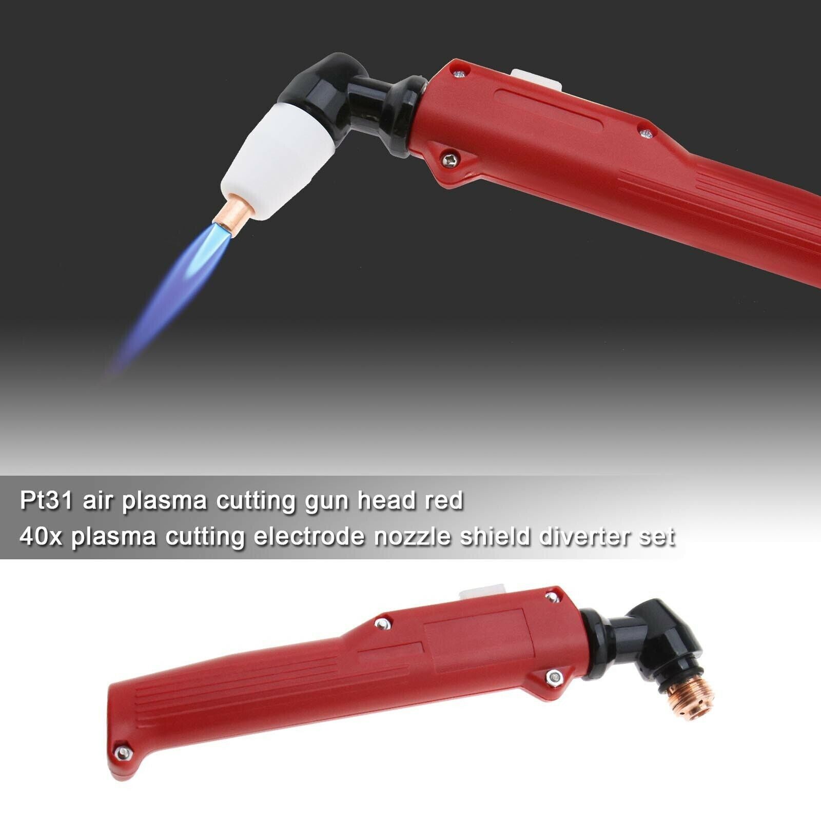 Tay cắt plasma PT31/TC31-40 - Tay cắt 40A đỏ, cán vuông, công tắc liền thân
