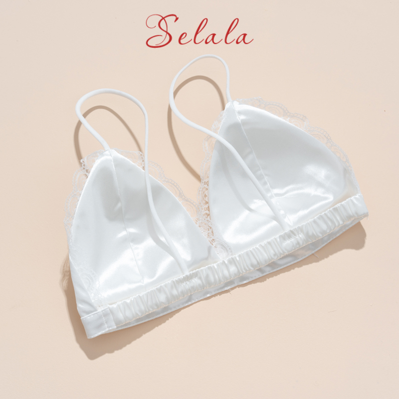 Áo Bra Selala Phi Lụa Đệm Mỏng Dây Chun Viền Ren Sexy Thu Hút BR05