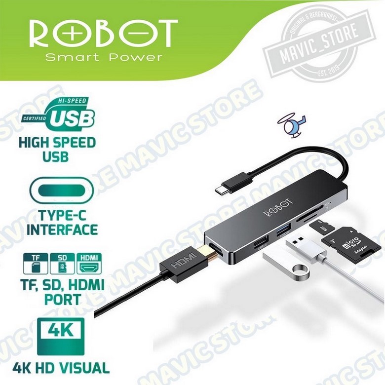 Cổng chia usb hub 4 cổng Robot H140 - Bảo Hành 1 Đổi 1