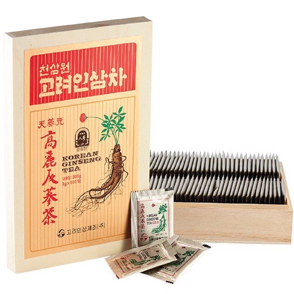 Trà hồng sâm hàn quốc korea red ginseng tea - hộp gỗ - quà tặng