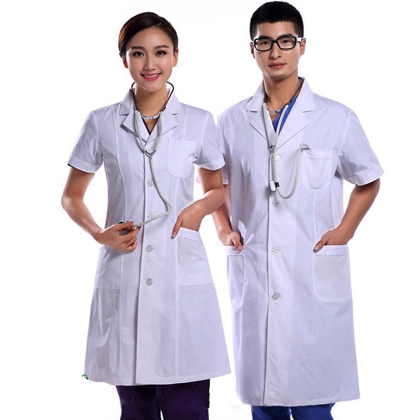Áo bác sĩ ngắn tay màu trắng