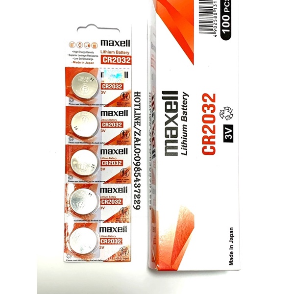 5 Pin CR2032 Maxell 3V Lithium chính hãng