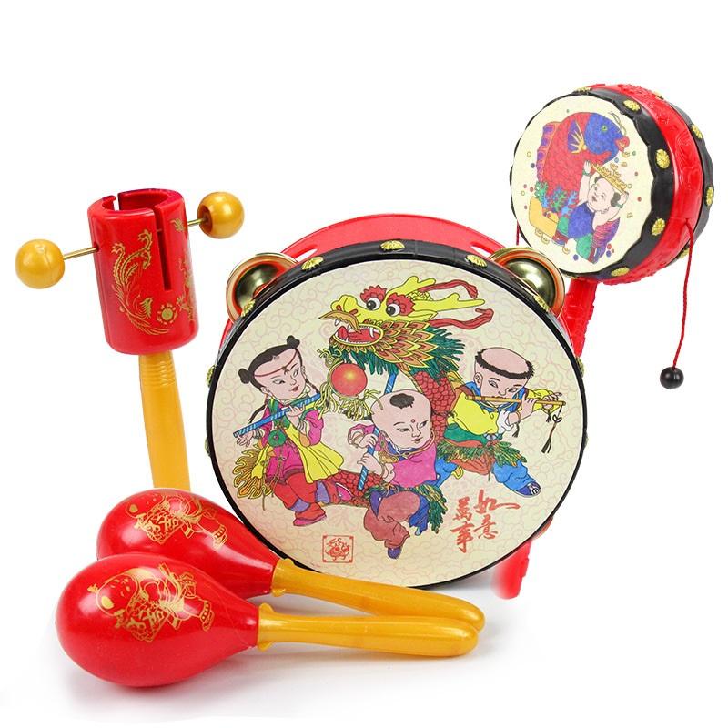 Bộ đồ chơi trống cầm tay cho trẻ 5 món ngộ nghĩnh