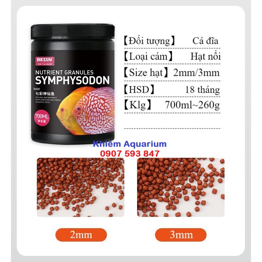 Thức ăn cá dĩa giúp cá dĩa lên màu BESSN 260gr