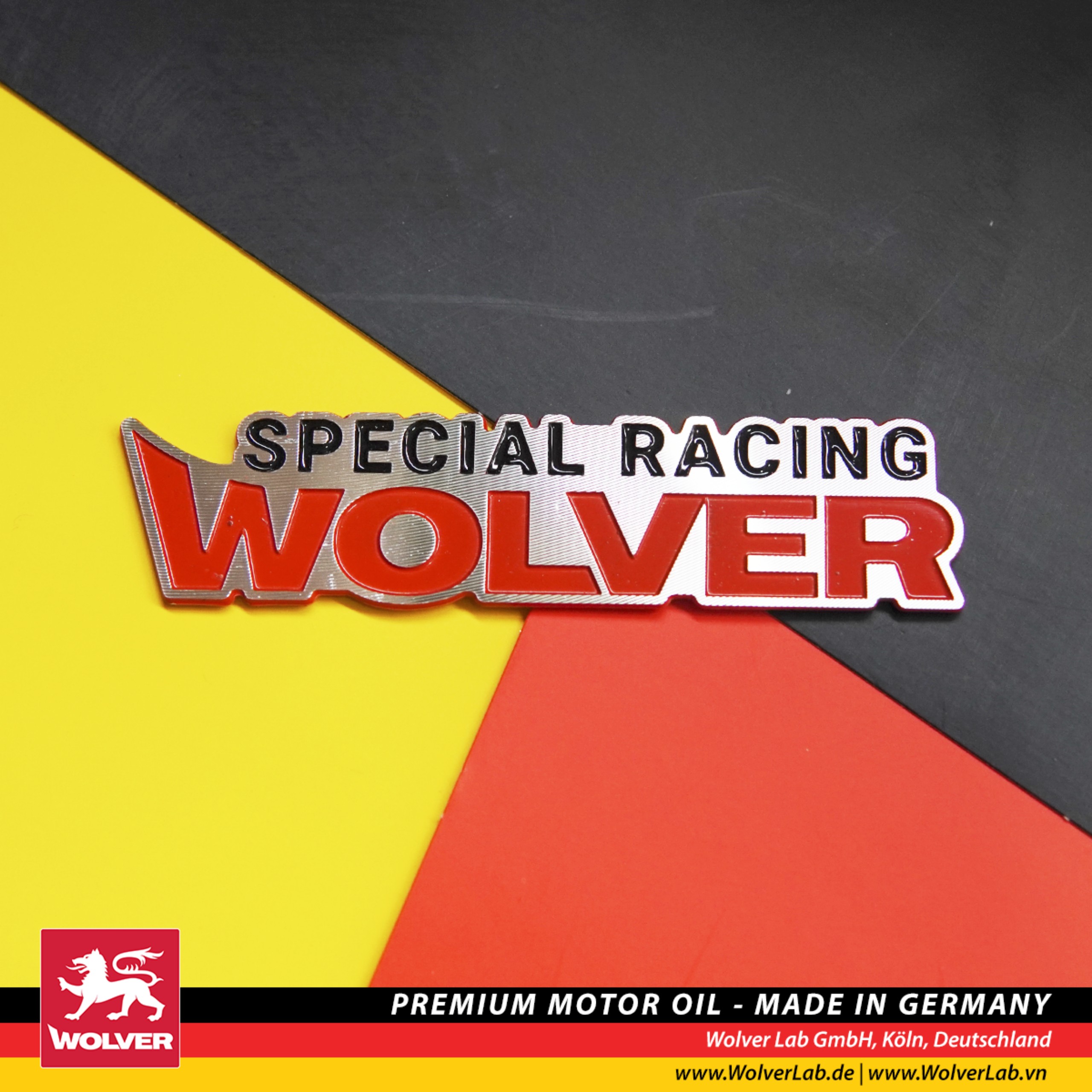 [HẺM NHỚT] Tem nhôm xước CNC Wolver Special Racing dán xe