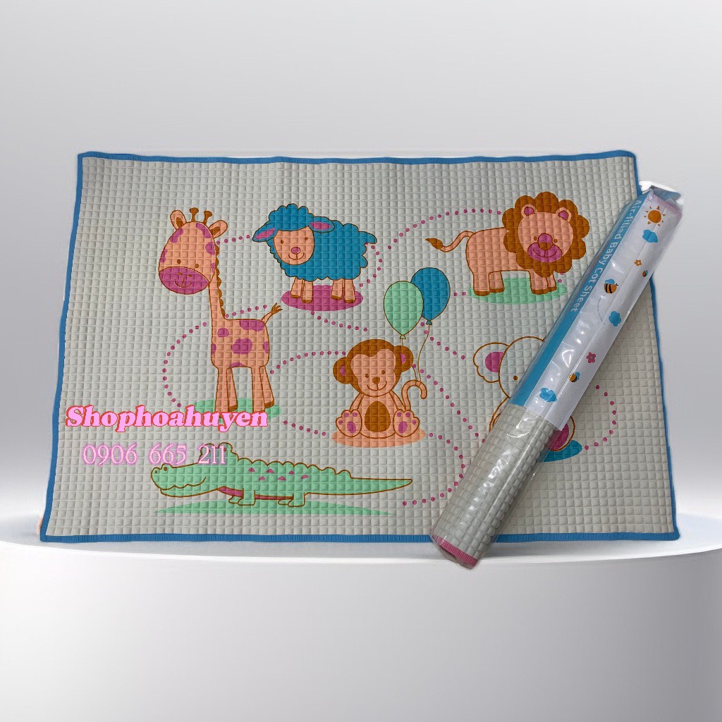 Nệm lót cao su cho bé sơ sinh - chiếu cao su thoáng khí cho bé - Tấm lót cao su chống thấm 60x90cm nhiều họa tiết dể thương