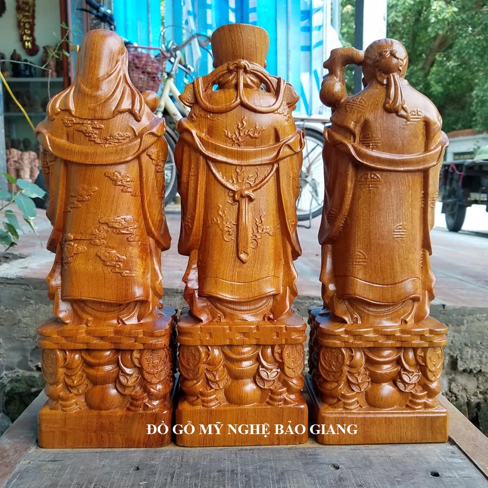 Tượng tam đa gỗ hương cao 40 cm