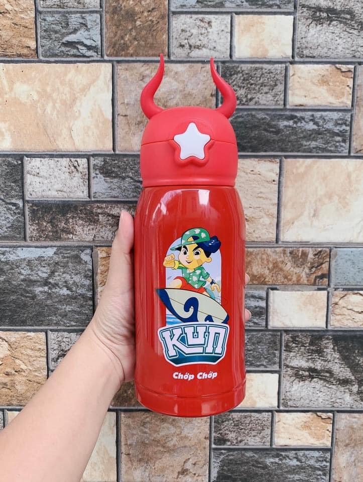 Bình nước giữ nhiệt INOX 304 cao cấp hkm sữa kun Phần ruột bên trong inox 304, phần vỏ ngoài chất liệu inox 201