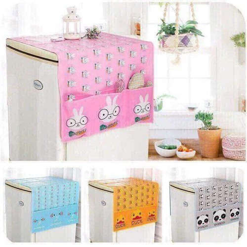 TẤM PHỦ TỦ LẠNH CÓ Ô ĐỂ ĐỒ