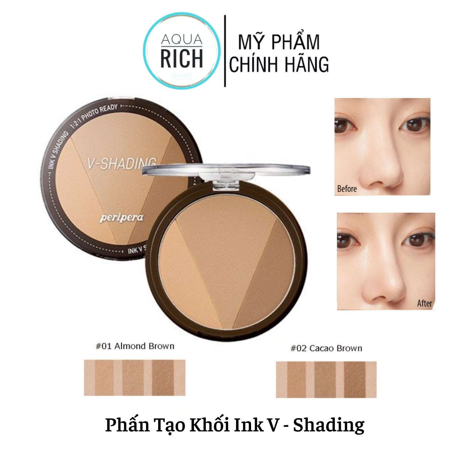 Phấn tạo khối peripera ink v-shading 9.5g đủ tone