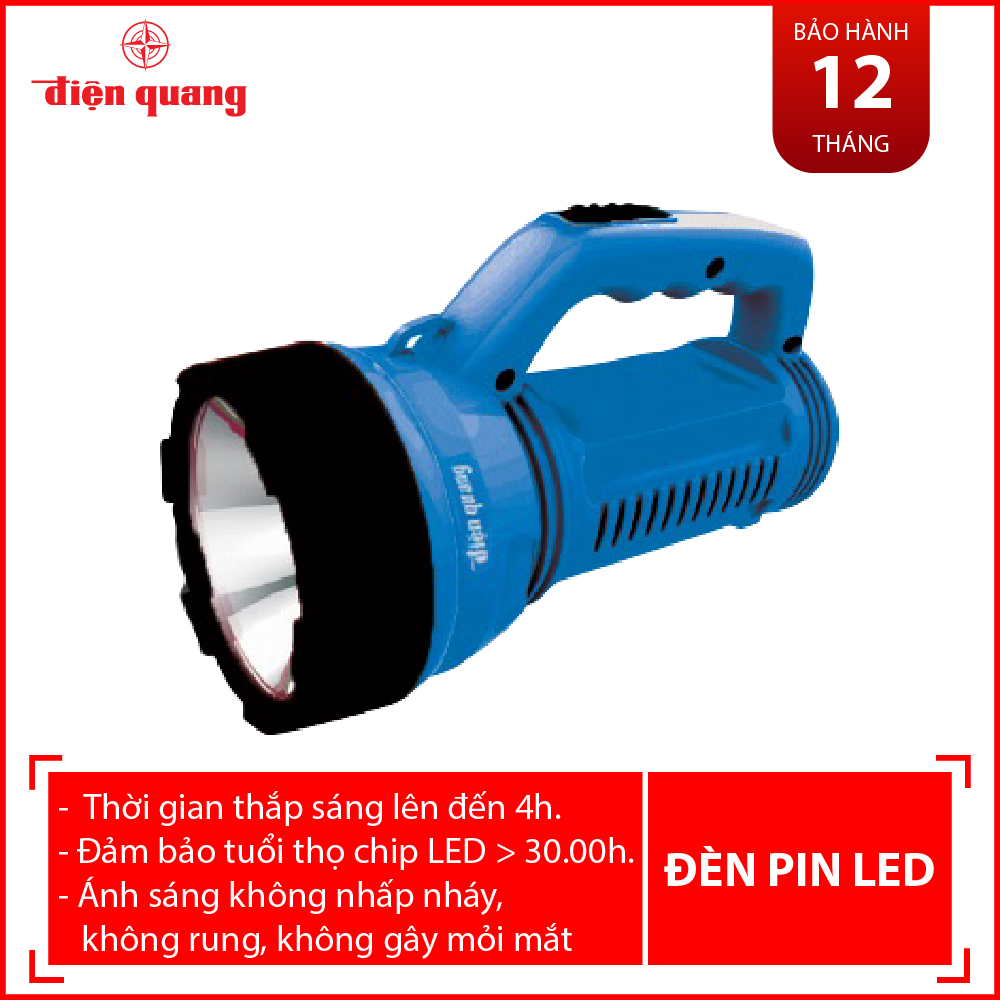 Đèn Pin LED Điện Quang ĐQ PFL08 R BBL (Pin sạc, Xanh dương - Đen)
