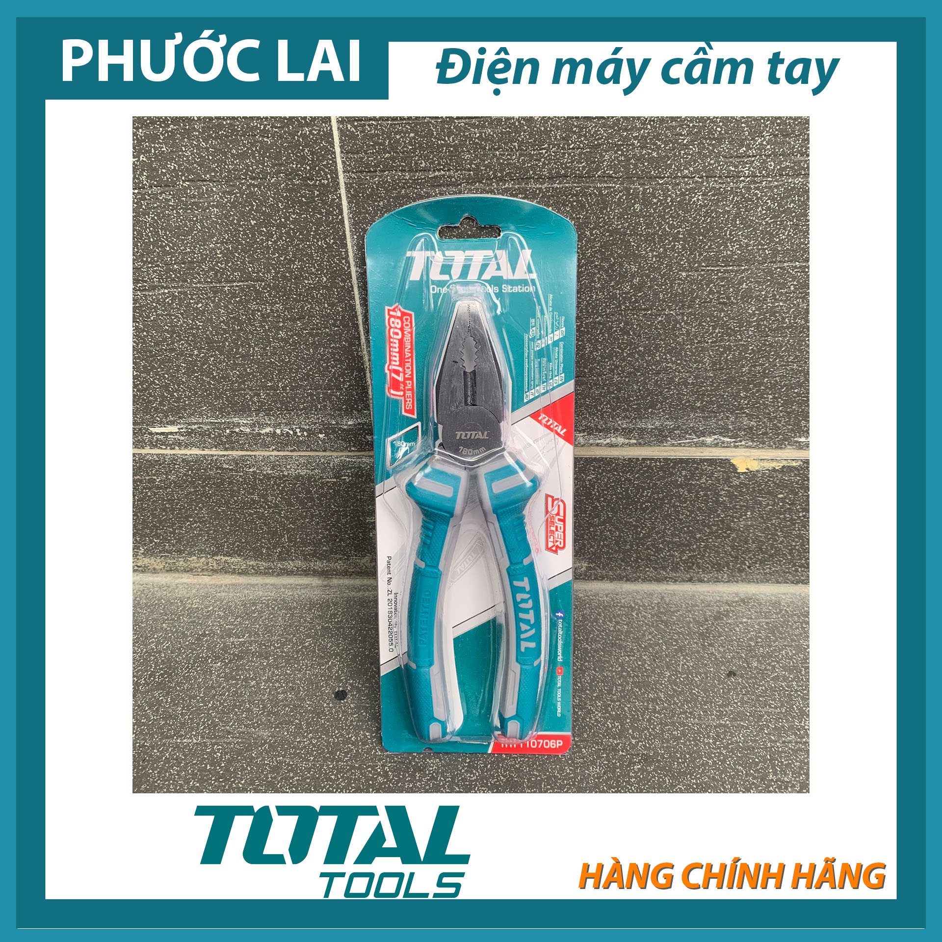 Kìm (kiềm) điện 7" (180mm) Total THT110706P
