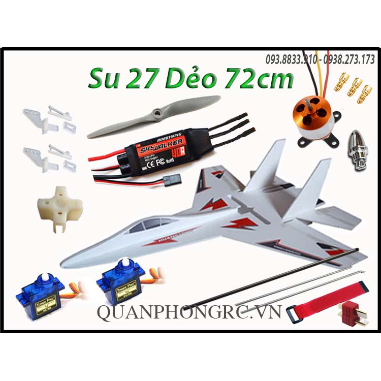 Bộ kit sơn dẻo Su 27 có đồ điện ( không tay, rx và pin)