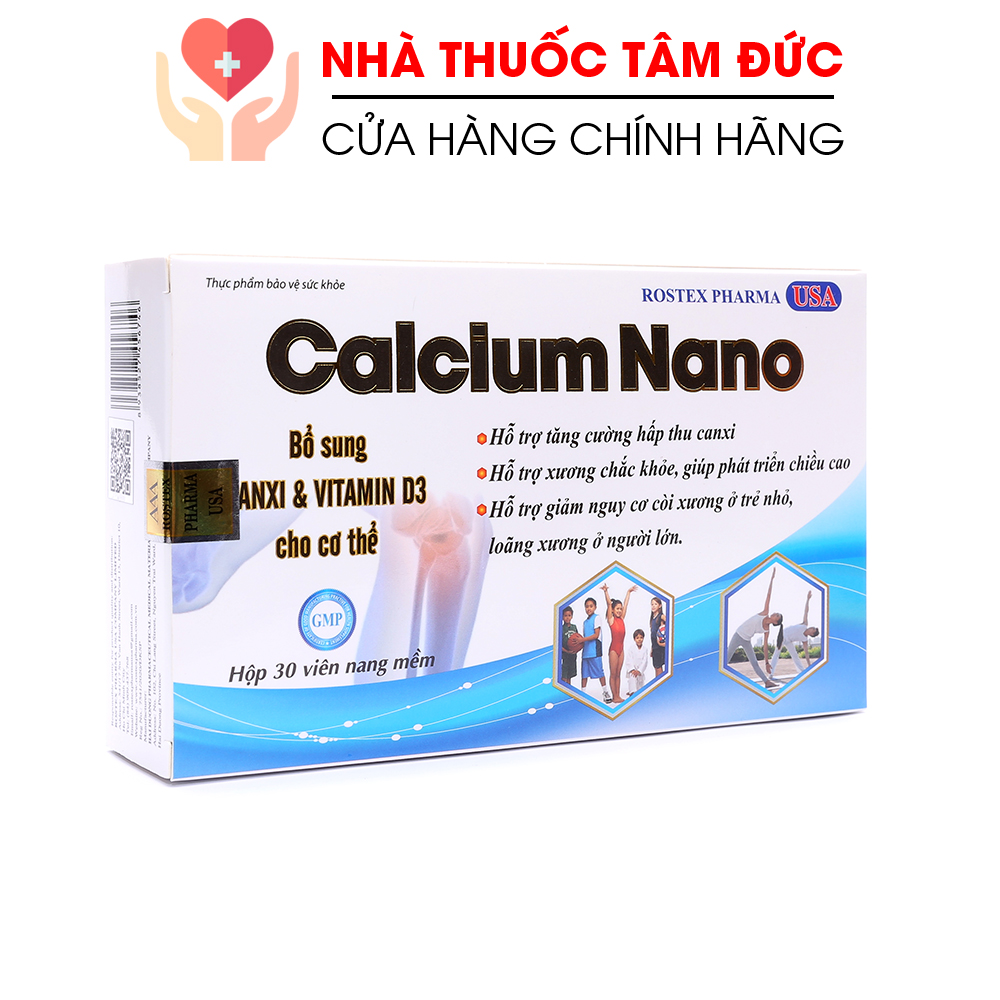 Viên uống bổ sung canxi Calcium Nano chắc khỏe xương phát triển chiều cao