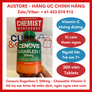 Cenovis Sugarless C 500mg - Chewable Vitamin C - 300 Tablets thumbnail