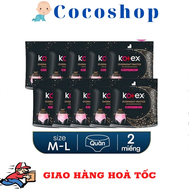 [ COMBO 10 GÓI ] BĂNG VỆ SINH DẠNG QUẦN  KOTEX M/L 2 MIẾNG
