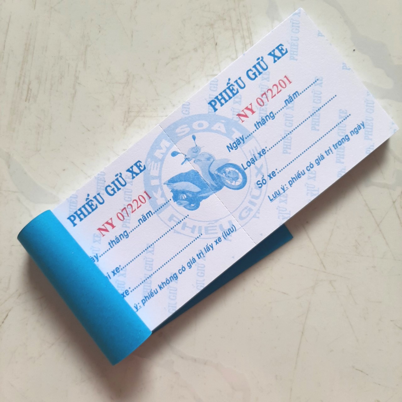 10 Quyển Phiếu giữ xe có số nhảy - 7x16cm