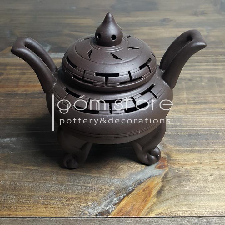 Lư đốt trầm tử sa Bát Tràng ( 3 cỡ )