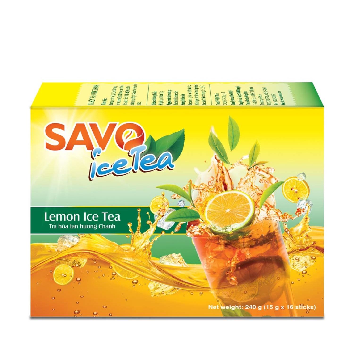 Trà chanh hòa tan SAVO (16 gói x 15g)