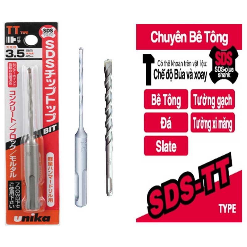 Mũi khoan bê tông Unika TT Type (SDS-PLUS)