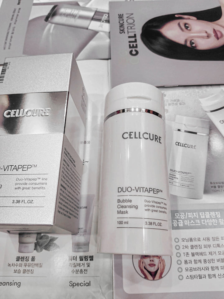 (Tặng kèm Sample) Mặt nạ sủi bọt thải độc Cellcure Duo_Vitapep Bubble Cleansing Mask ( Chính Hãng )