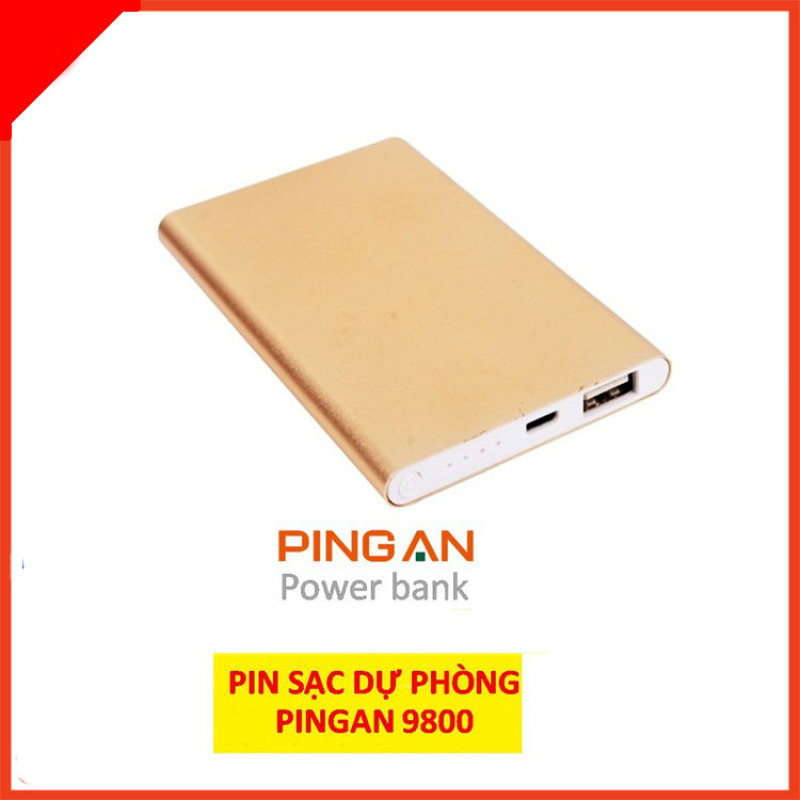 Pin sạc dự phòng PingAn 9800mAh(Tặng cáp sạc nhanh) thiết kế đẹp, dung lượng bin lớn, nhỏ gọn tiện dụng