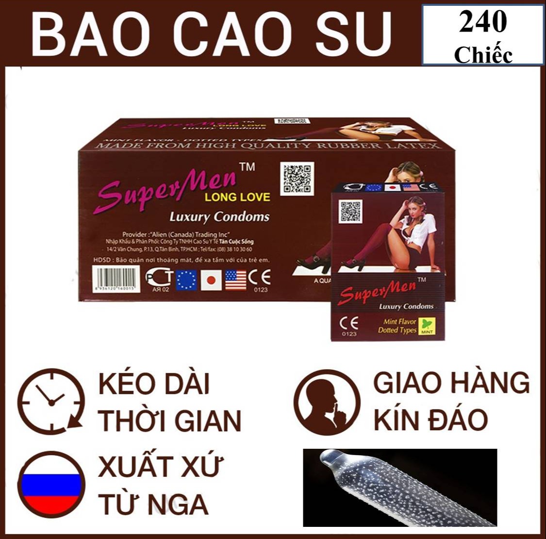 FEESHIP  240 , 36 chiếc bcs supermen , gai gân kéo dài .